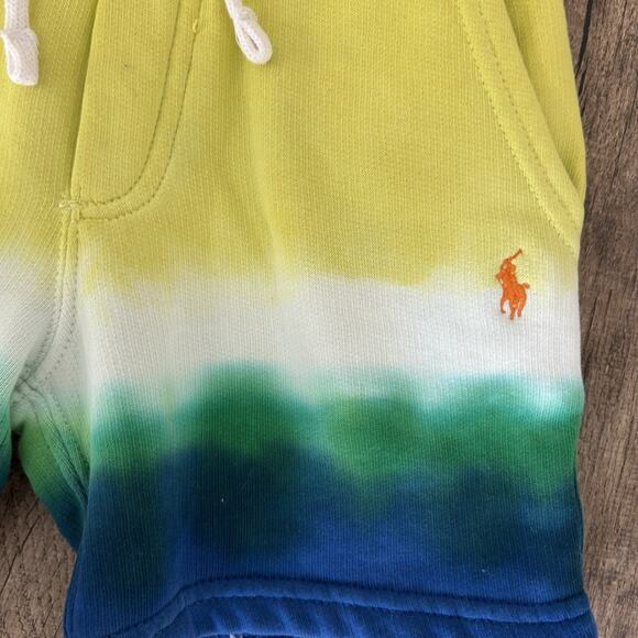 Polo Ralph Lauren Little Boy 2T Tie-Dye Drawstring Shorts Yellow Green Blue - Picture 5 of 6
